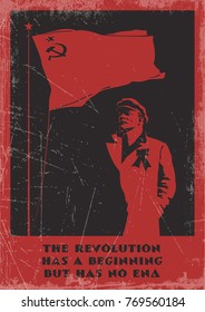 The Revolution has a Beginning but has no end. Stylization under the Old Soviet Propaganda Poster