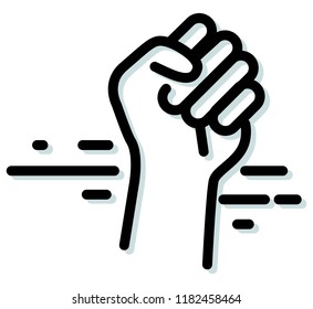 Revolution - Human hand Up with Fist - Icon as EPS 10 File