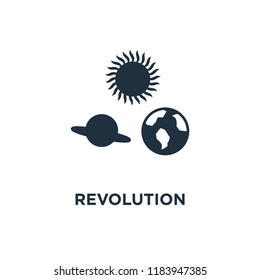 Revolution icon. Black filled vector illustration. Revolution symbol on white background. Can be used in web and mobile.