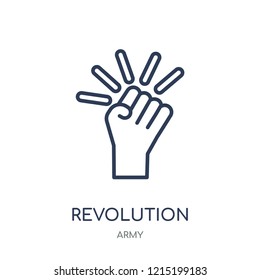 Revolution icon. Revolution linear symbol design from Army collection.