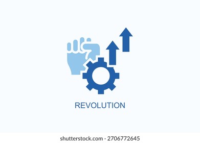Vektorgrafik mit Symbol oder Logo (Revolution)