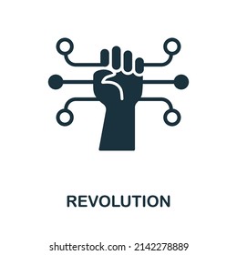 Icono de la revolución. Icono de Revolución simple monocroma para plantillas, diseño web e infografías