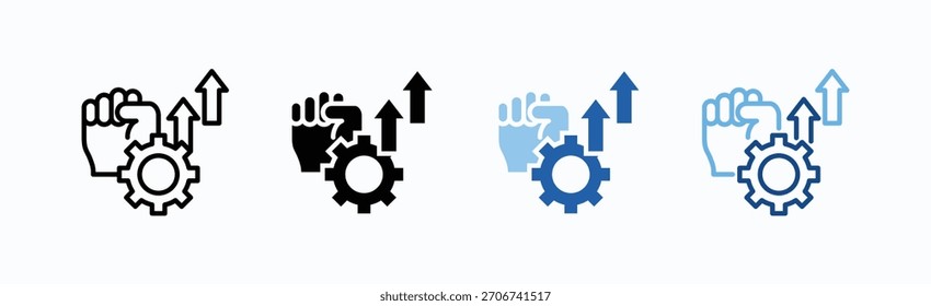 Revolution Icon Sheet Multiple Style Collection Isolated Vector