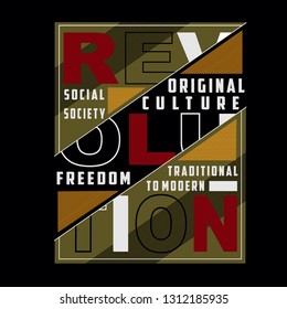 Revolution images element typography vector illustration