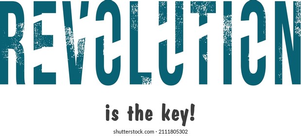 revolution is the key slogan vector design girl power