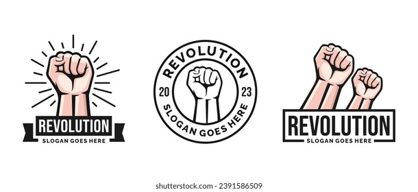 Revolution logo set design vector illustration