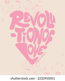 lema de amor revolucionario ilustración cardíaca arte de diseño de camisetas