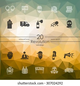 revolution modern icons for mobile interface on blurred background