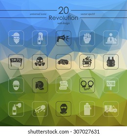 revolution modern icons for mobile interface on triangle background