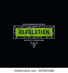 revolution, modern and stylish typography slogan. illustration design with the lines style. Vector print tee shirt, typography, poster. Global swatches.