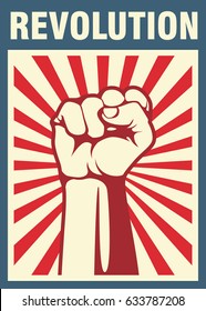 Revolution poster, fist hand