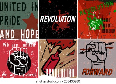 Revolution Propaganda Poster. Vektorgrafik.
