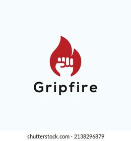 Revolution Protest Fire Fist Logo Designs Template Design Element