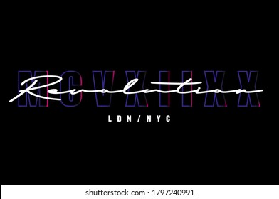 Revolution slogan placement graphic print