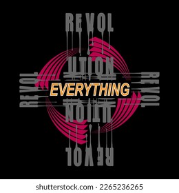 revolution slogan text stylish vector design