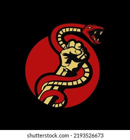 Revolution snake in hand logo