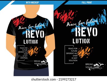 Revolution streetwear tshirt design, typography graphics and vector illustrations