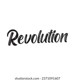revolution text on white background.