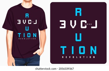 Revolution t-shirt design typography print