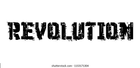 Revolution typographic stamp