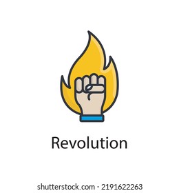 Ilustración de diseño de iconos rellenados por vector de revolución. Símbolo diverso sobre el archivo EPS 10 de fondo blanco