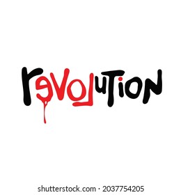 Revolution Vector Illustration Lettering Poster