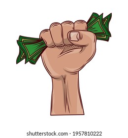 Revolutionary Fist Money Isolated Icon