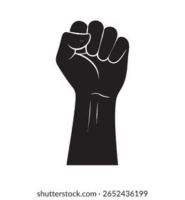 Ilustração revolucionária de vetor punho representando o protesto de poder e o conceito de liberdade  