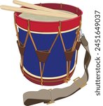 Revolutionary War Drum with Sticks