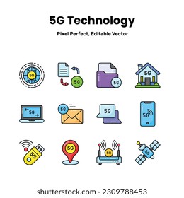 Revolutionize your designs with our 5G Network icons Inspire innovation and convey the essence of advanced technology through a curated collection of captivating