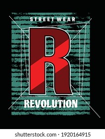 Revolution.Vintage and typography design in vector illustration.Clothing,t-shirt,apparel and other uses.Eps10