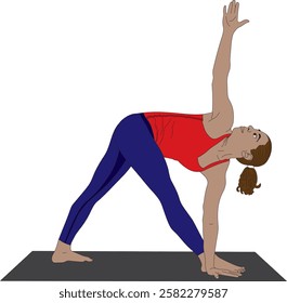 Revolved Triangle Pose (Parivrtta Trikonasana) Yoga Vector