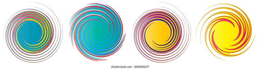 Revolved whirlpool, whirlwind design element. Radial shape with rotation, gyre effect. Curvy burst lines