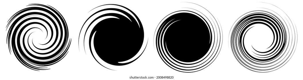 Revolved Whirlpool, Whirlpool Design Element. Radiale Form mit Rotation, Kreiseleffekt. Kurven