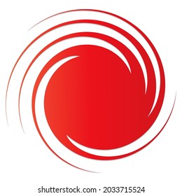Revolved whirlpool, whirlwind design element. Radial shape with rotation, gyre effect. Curvy burst lines