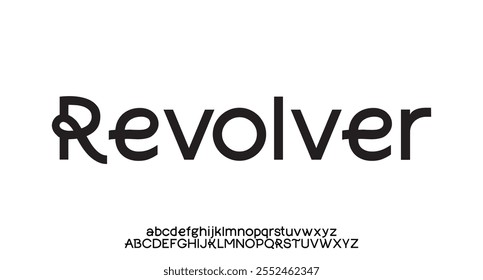 Revolver, Conjunto de tipografia abstrata. O vetor projeta a fonte de a a z. Futurista moderno. Tipo de beleza.
