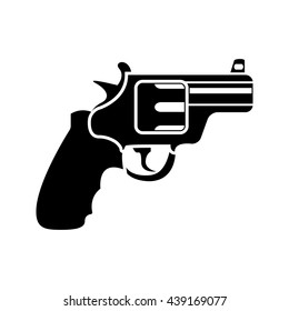 Revolver black simple icon for web and mobile. Vector. Flat style.