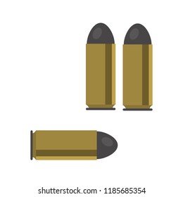 Revolver bullets color vector icon. Flat design
