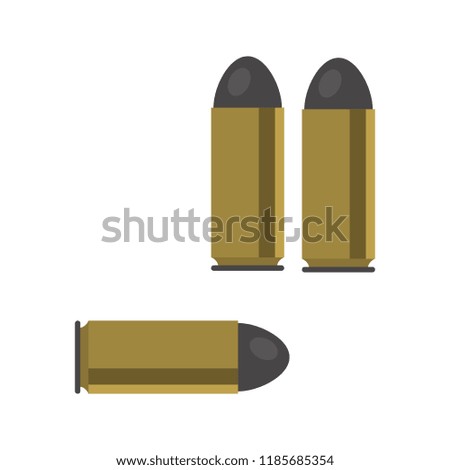 Revolver bullets color vector icon. Flat design