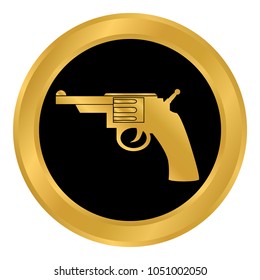 Revolver button on white background. Vector illustration.