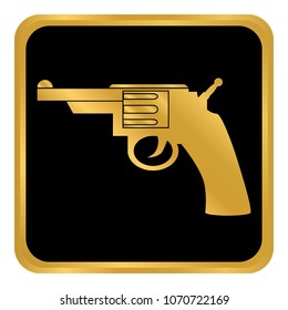 Revolver button on white background. Vector illustration.