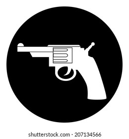 Revolver button on white background. Vector illustration.