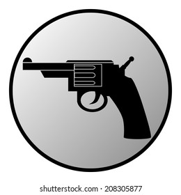 Revolver button on white background. Vector illustration.