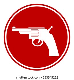 Revolver button on white background. Vector illustration.