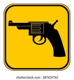 Revolver button on white background. Vector illustration.