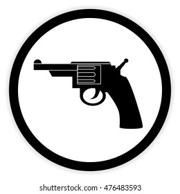 Revolver button on white background. Vector illustration.
