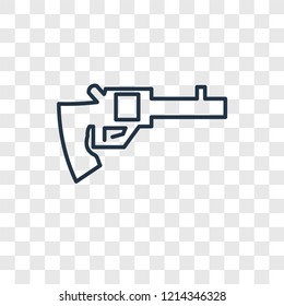 Revolver concept vector linear icon isolated on transparent background, Revolver concept transparency concept in outline style