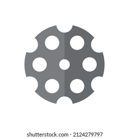 Revolver-Zylinder-Graue flache Vektorsymbol