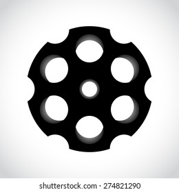 Revolver drum on white , vector illustration