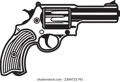 revolver flat vector illustration, revolver vector illustration on isolated white background